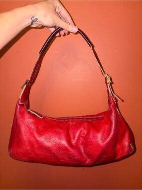 Stone Mountain Vintage Red Leather Barrel Bag